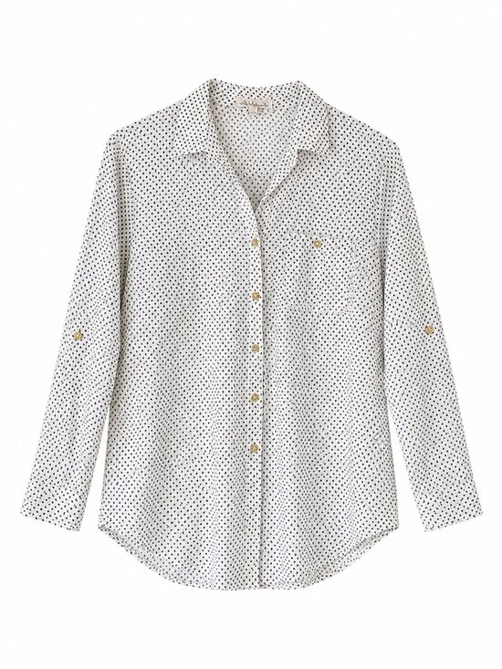 Hester & Orchard Tops - Hester & Orchard Polka Dot Cotton Button Down Shirt S